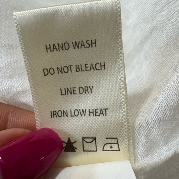 Max Studio White Ruffle Mini Dress. Cotton/Rayon Blend. Embroidery/Buttons chest - Picture 8 of 12